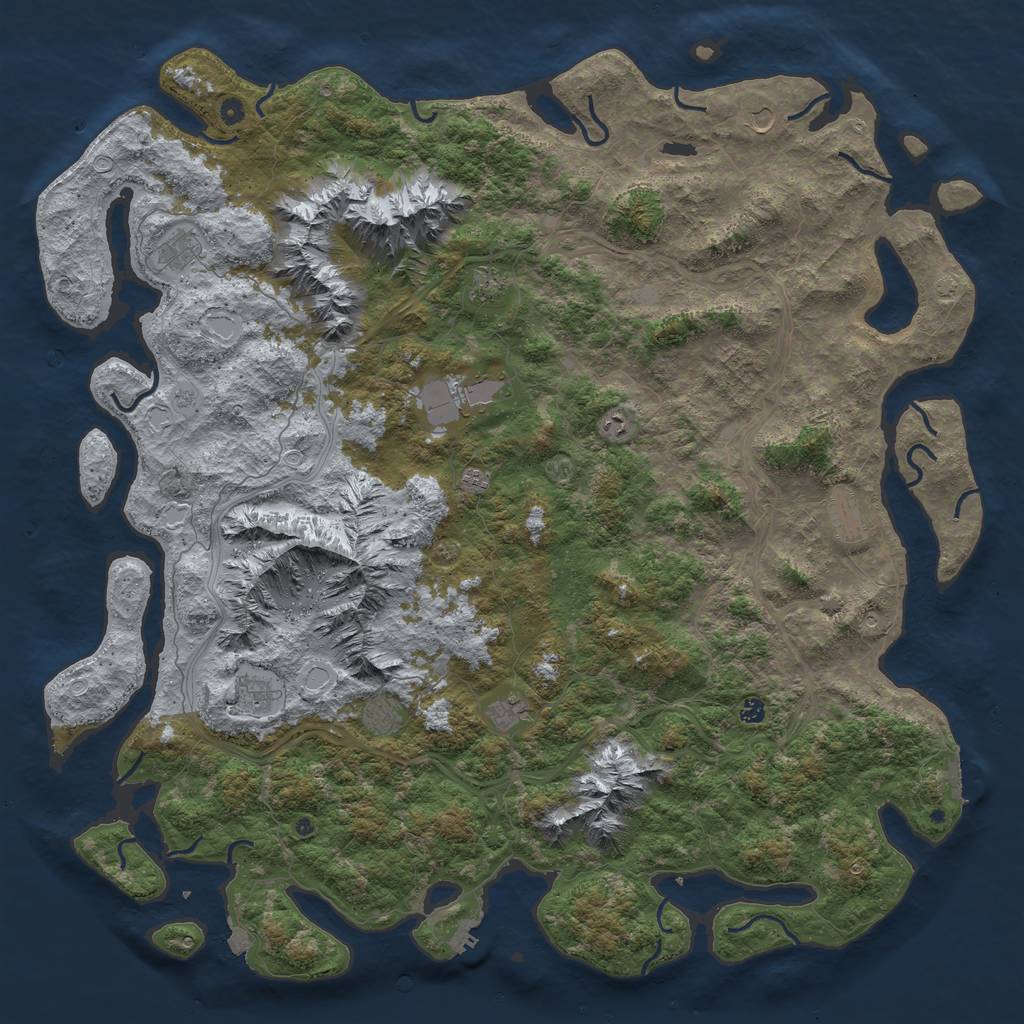 Rust Map: Procedural Map, Size: 6000, Seed: 1738671832, 19 Monuments