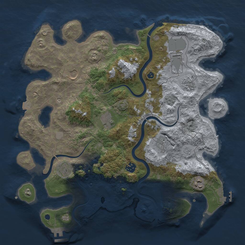 Rust Map: Procedural Map, Size: 3700, Seed: 252774634, 15 Monuments