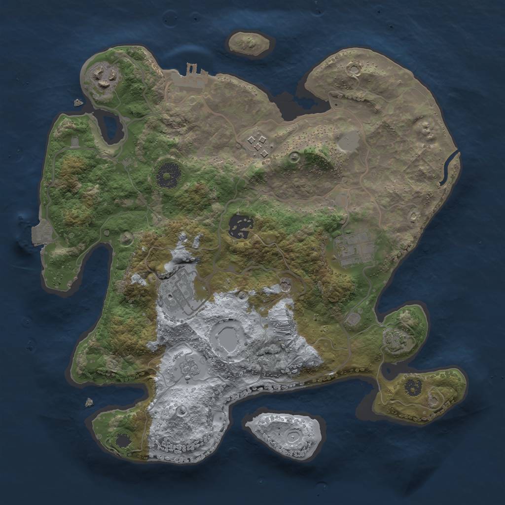 Rust Map: Procedural Map, Size: 3000, Seed: 3745609, 12 Monuments