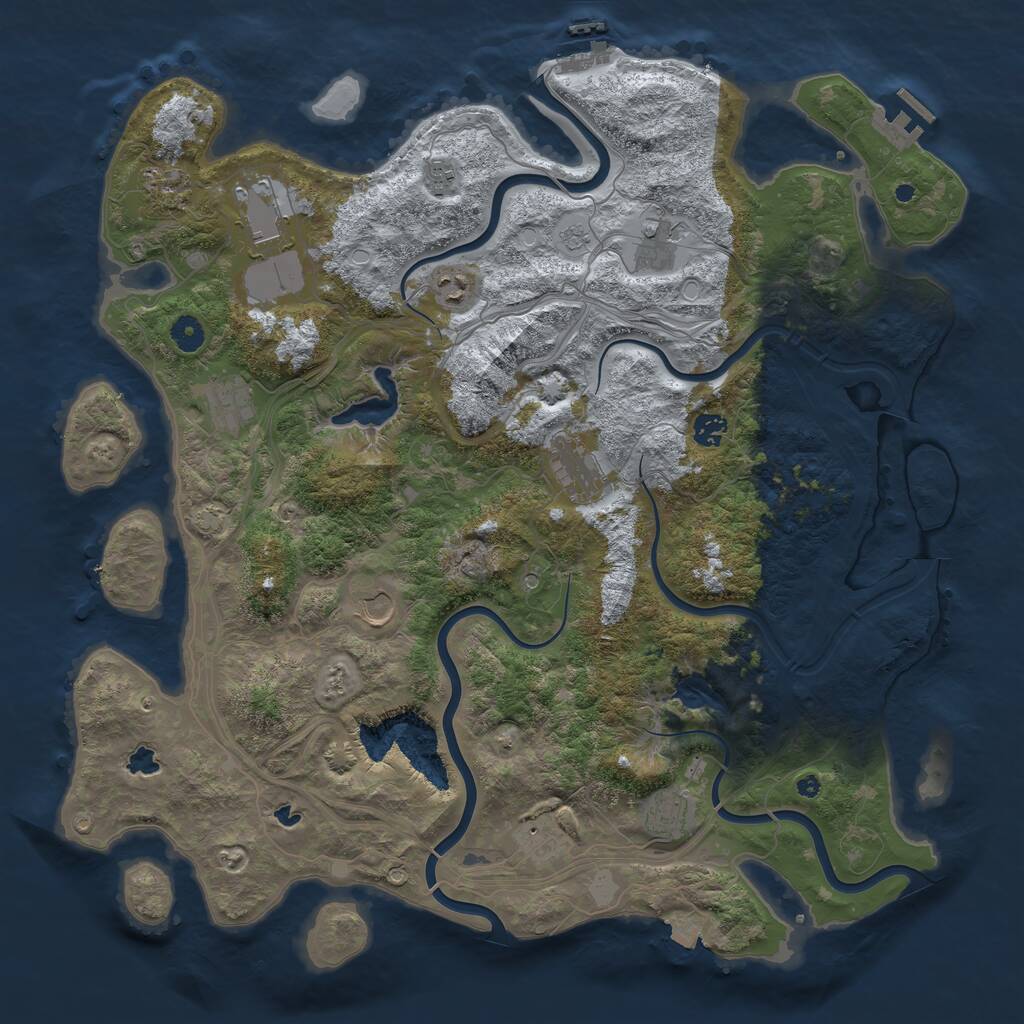 Rust Map: Procedural Map, Size: 4500, Seed: 998380029, 17 Monuments