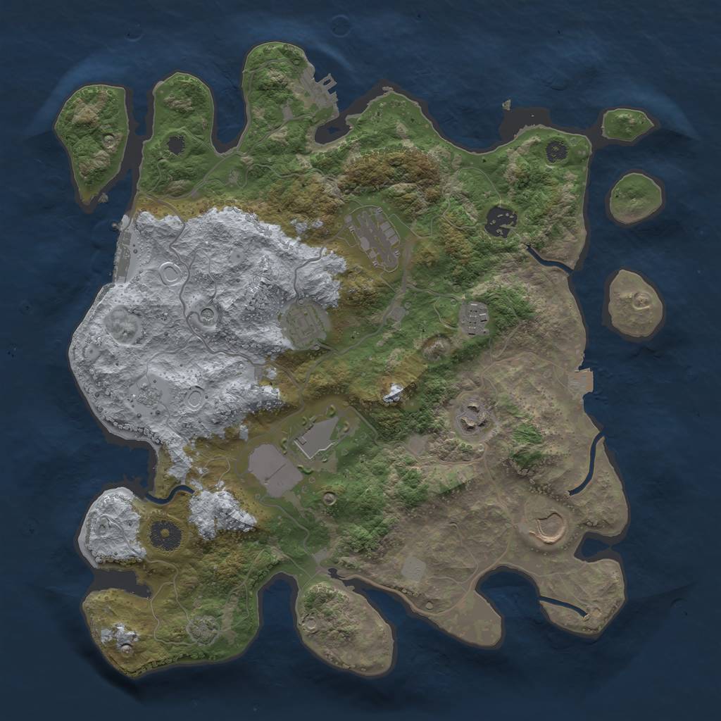 Rust Map: Procedural Map, Size: 3500, Seed: 1847999738, 15 Monuments