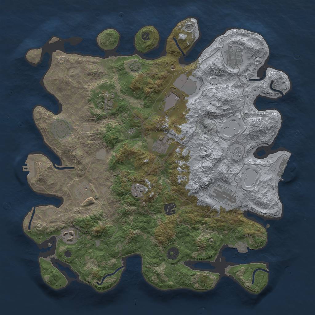 Rust Map: Procedural Map, Size: 3750, Seed: 571967, 18 Monuments