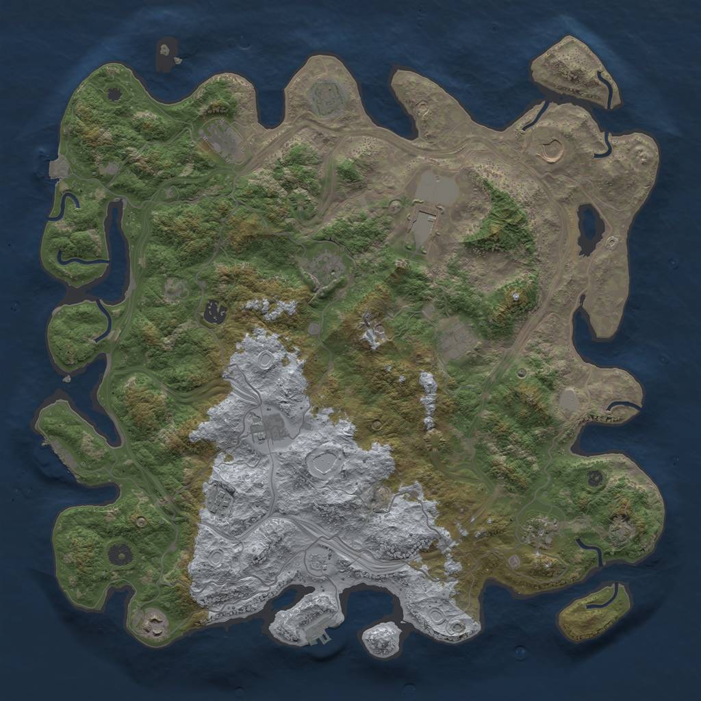 Rust Map: Procedural Map, Size: 4500, Seed: 618423548, 19 Monuments