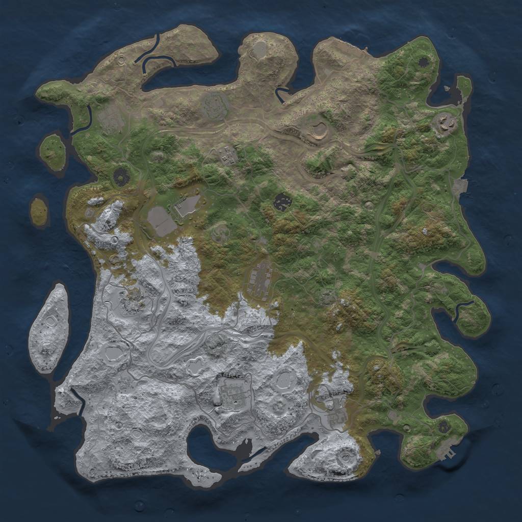Rust Map: Procedural Map, Size: 4500, Seed: 667338764, 19 Monuments