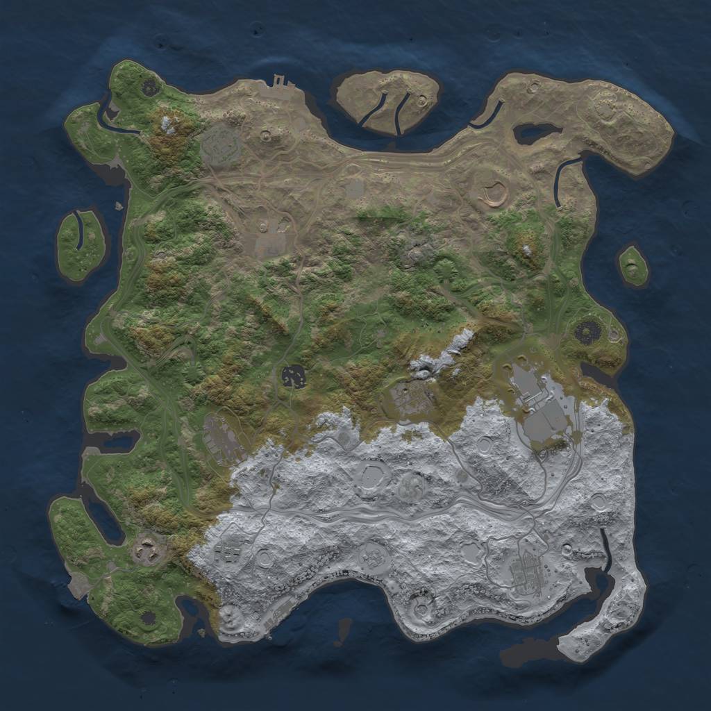 Rust Map: Procedural Map, Size: 4250, Seed: 1182378738, 18 Monuments