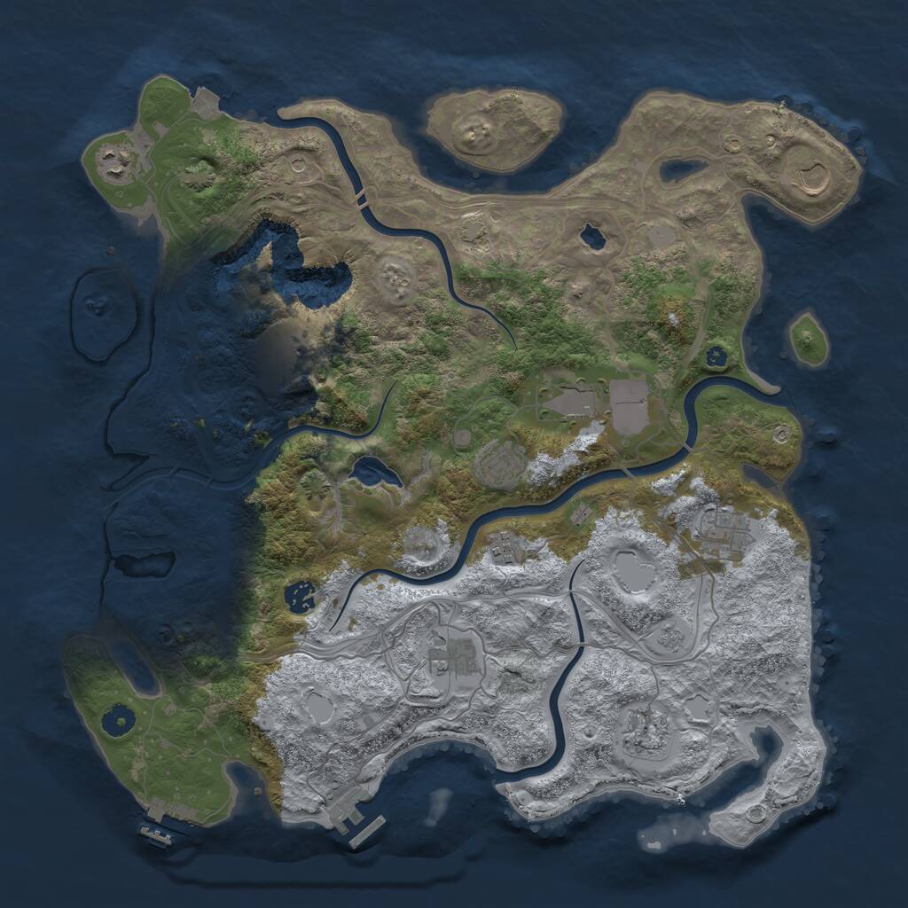 Rust Map: Procedural Map, Size: 4250, Seed: 1182378738, 16 Monuments
