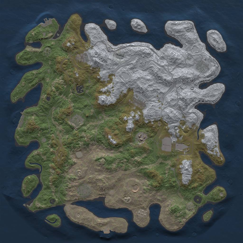 Rust Map: Procedural Map, Size: 4500, Seed: 964561405, 18 Monuments