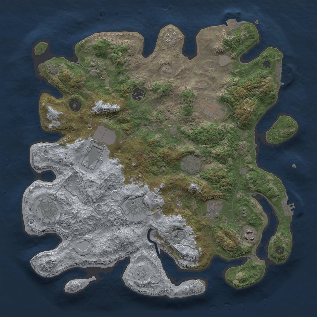 Rust Map: Procedural Map, Size: 3750, Seed: 1632373178, 18 Monuments