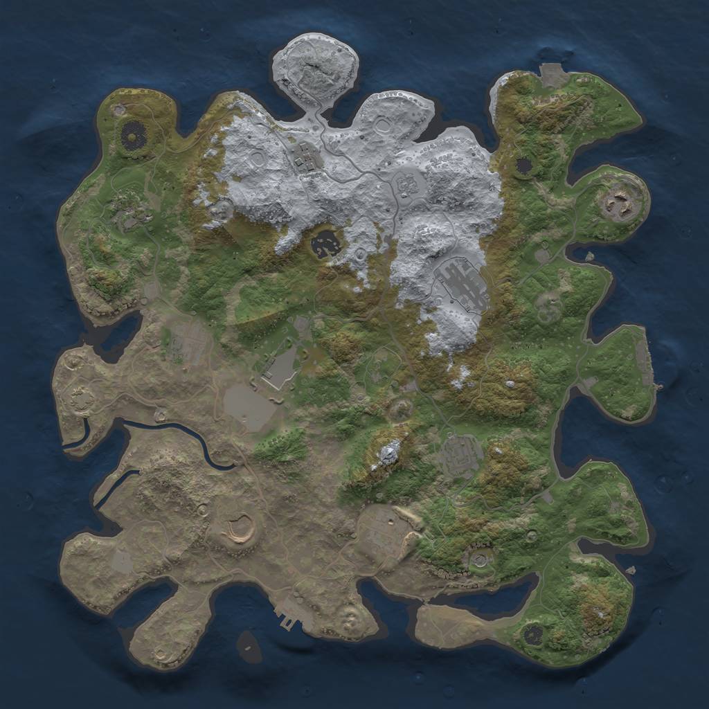 Rust Map: Procedural Map, Size: 3750, Seed: 963126121, 18 Monuments