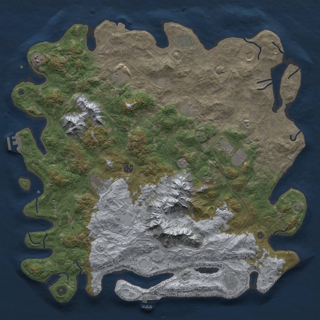 Rust Map: Procedural Map, Size: 5000, Seed: 1908418697, 17 Monuments