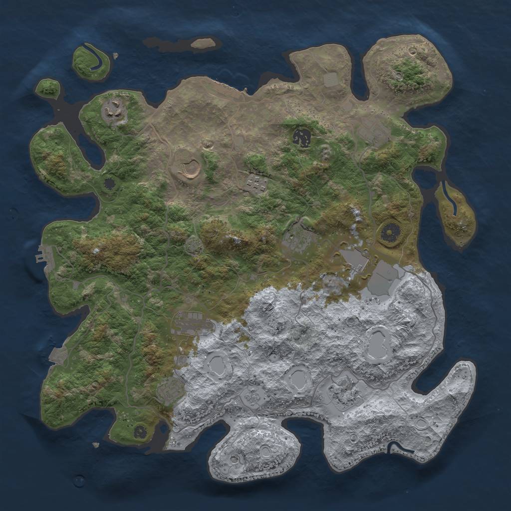 Rust Map: Procedural Map, Size: 4000, Seed: 1683194965, 18 Monuments