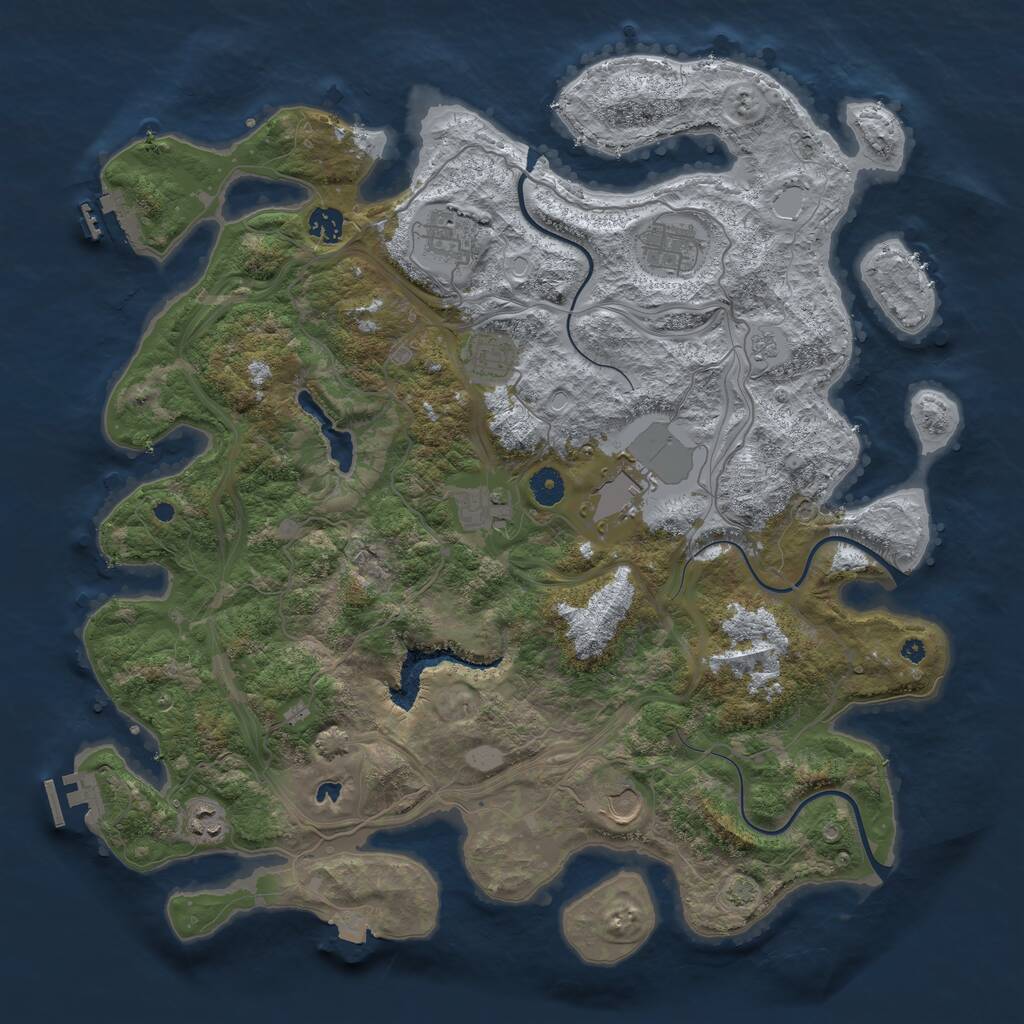 Rust Map: Procedural Map, Size: 4300, Seed: 34565, 13 Monuments