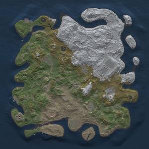 Thumbnail Rust Map: Procedural Map, Size: 4300, Seed: 34565, 19 Monuments