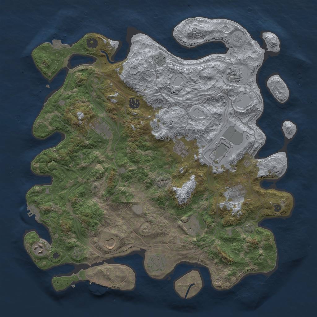 Rust Map: Procedural Map, Size: 4300, Seed: 34565, 19 Monuments