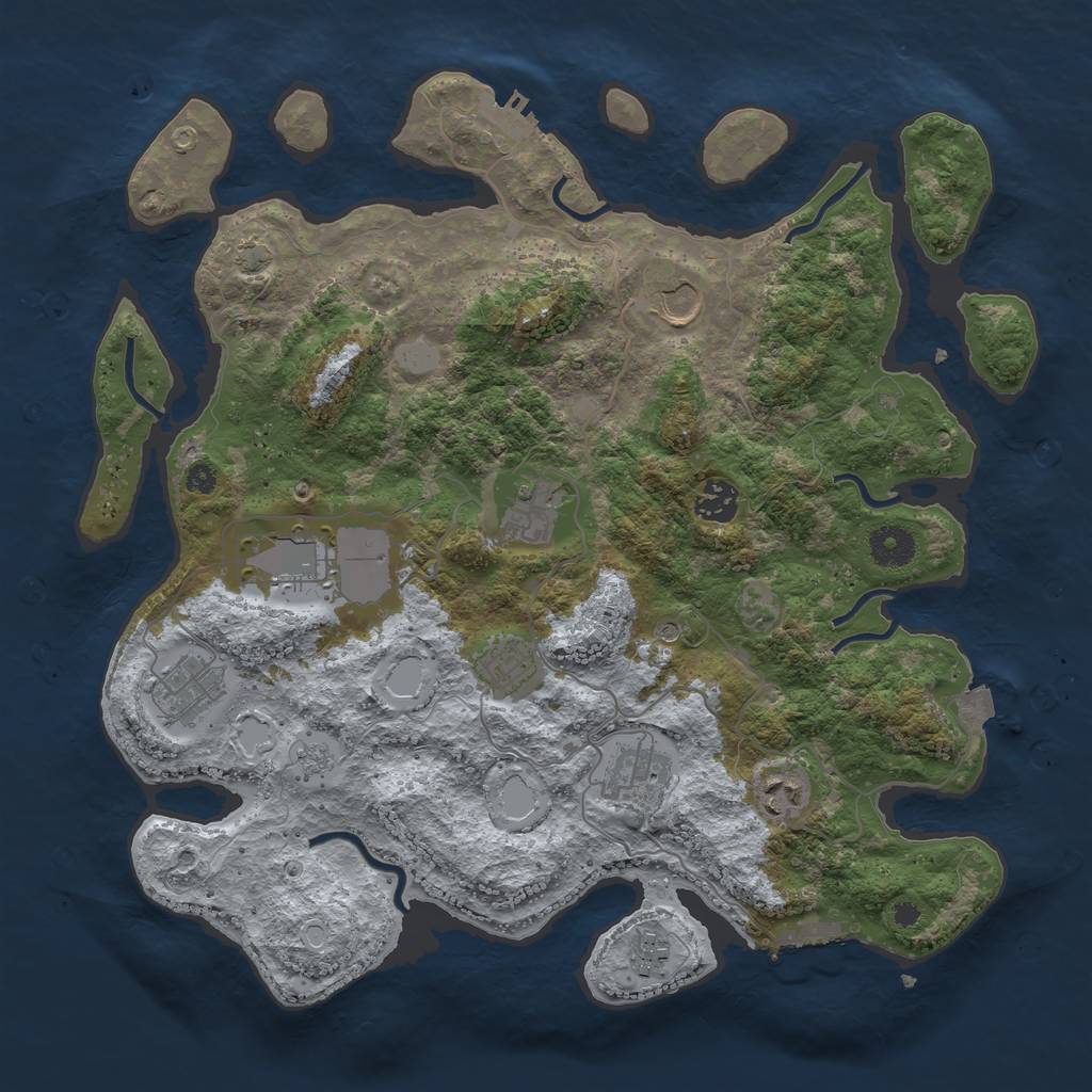 Rust Map: Procedural Map, Size: 3750, Seed: 1546128331, 17 Monuments