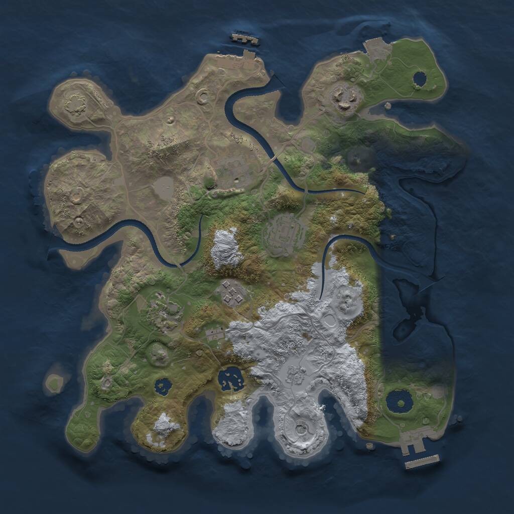 Rust Map: Procedural Map, Size: 3000, Seed: 1547751856, 12 Monuments