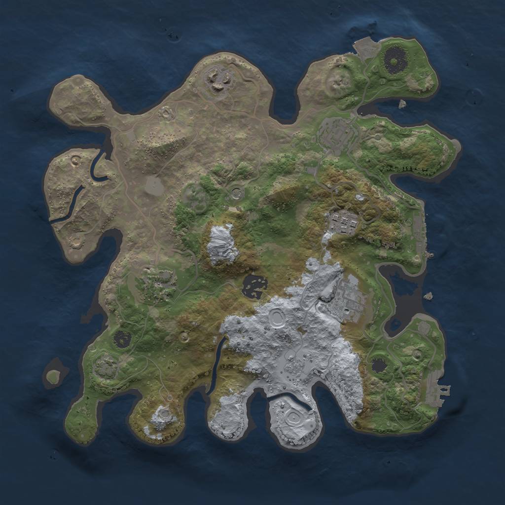 Rust Map: Procedural Map, Size: 3000, Seed: 1547751856, 14 Monuments