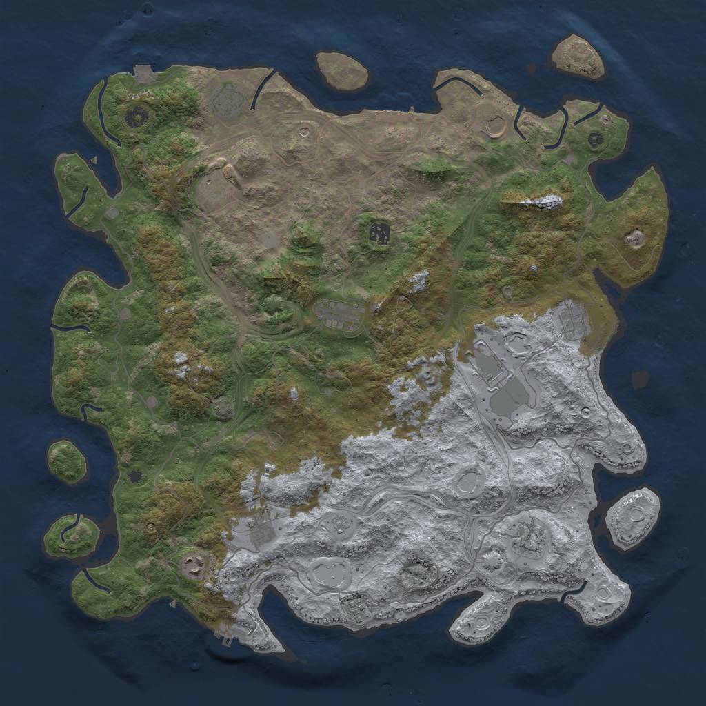 Rust Map: Procedural Map, Size: 4750, Seed: 1724191751, 19 Monuments