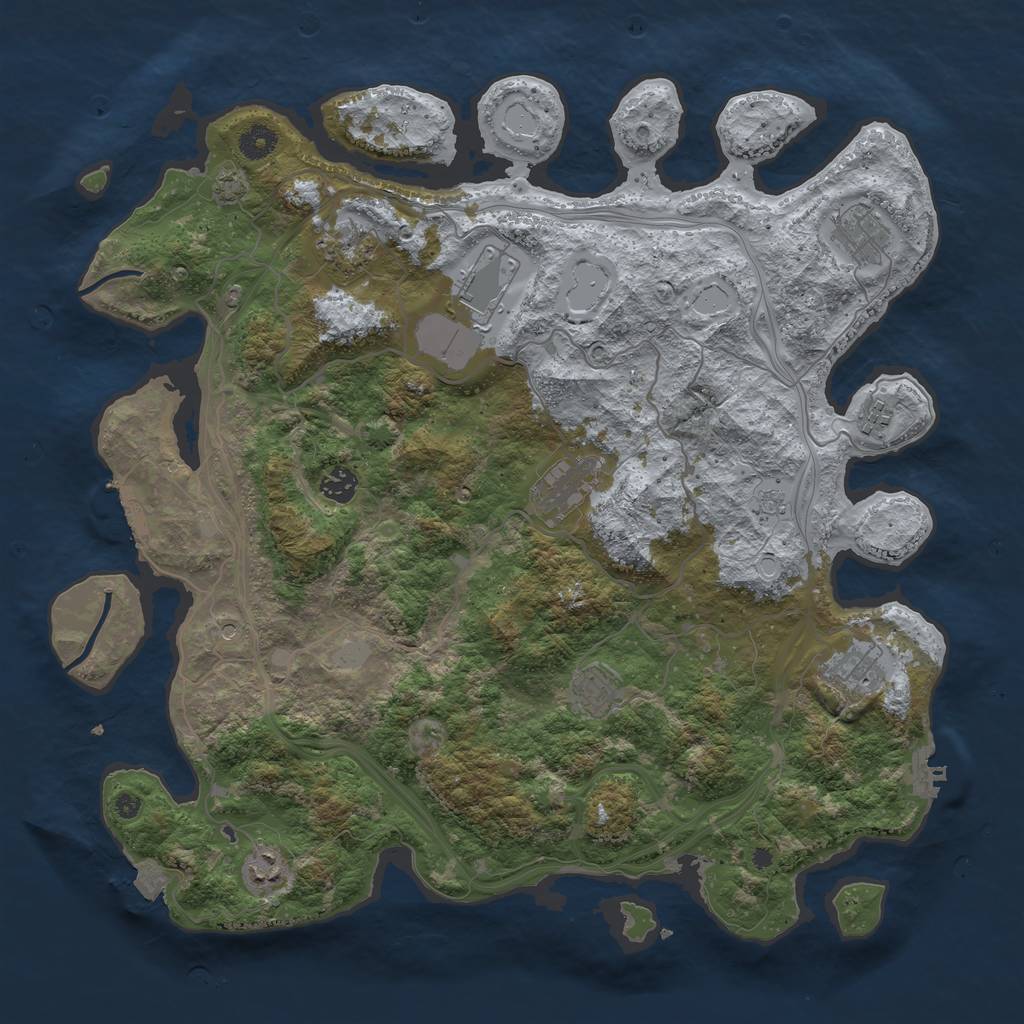 Rust Map: Procedural Map, Size: 4250, Seed: 1899526425, 17 Monuments