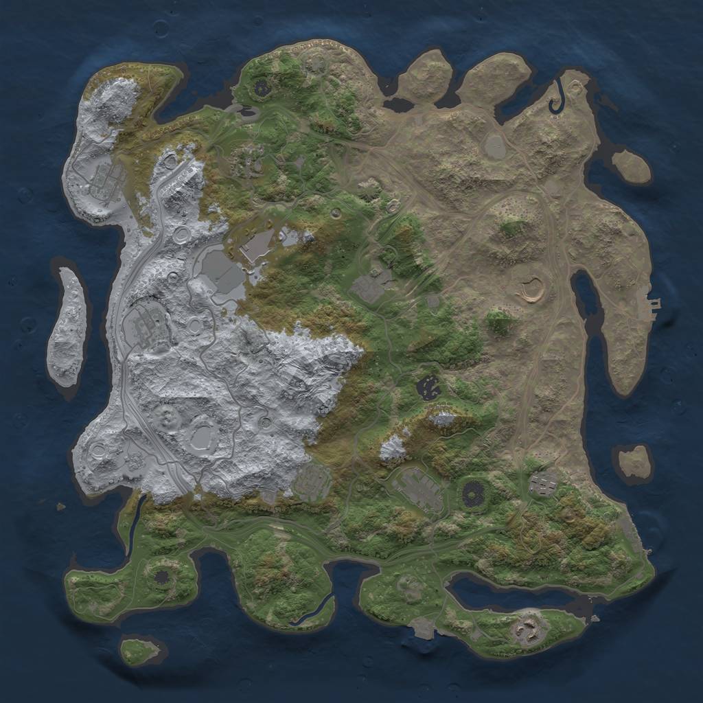 Rust Map: Procedural Map, Size: 4250, Seed: 239051994, 19 Monuments