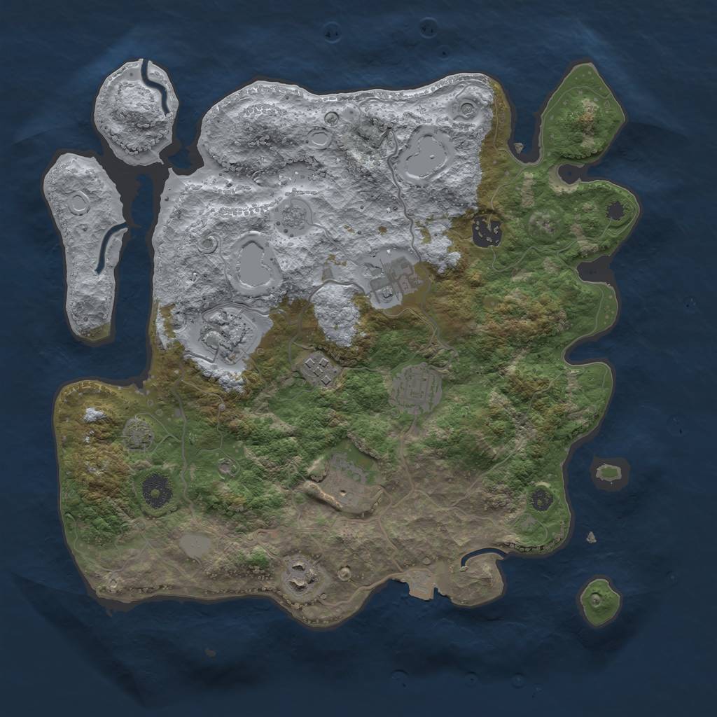 Rust Map: Procedural Map, Size: 3400, Seed: 7846323, 13 Monuments