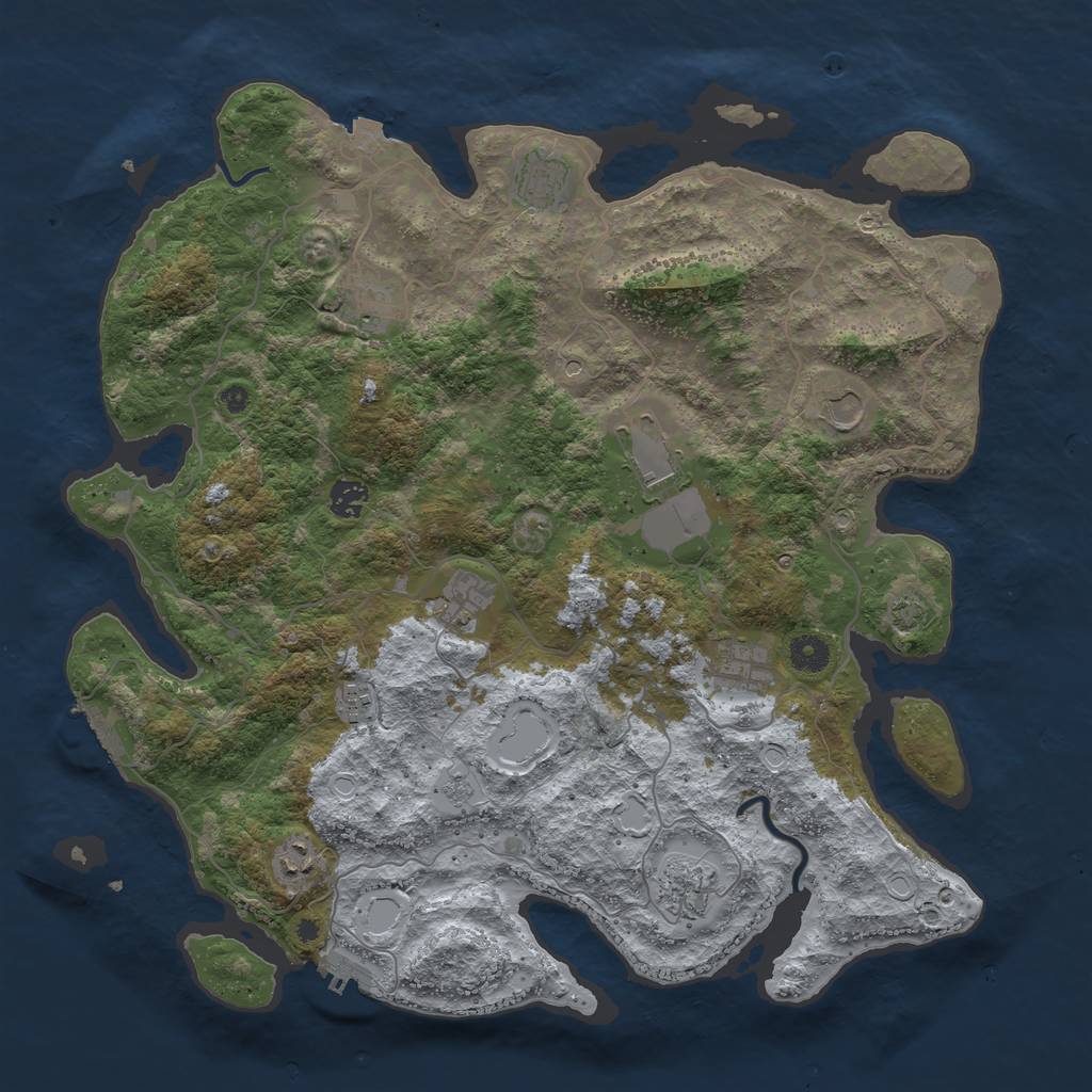 Rust Map: Procedural Map, Size: 4200, Seed: 7012023, 18 Monuments