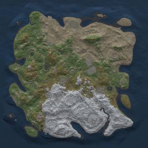 Thumbnail Rust Map: Procedural Map, Size: 4200, Seed: 7012023, 18 Monuments