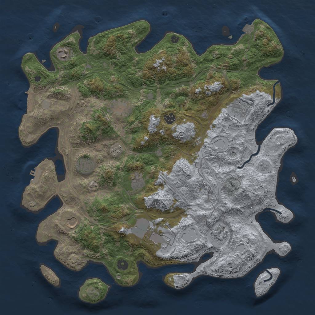 Rust Map: Procedural Map, Size: 4250, Seed: 641501866, 18 Monuments