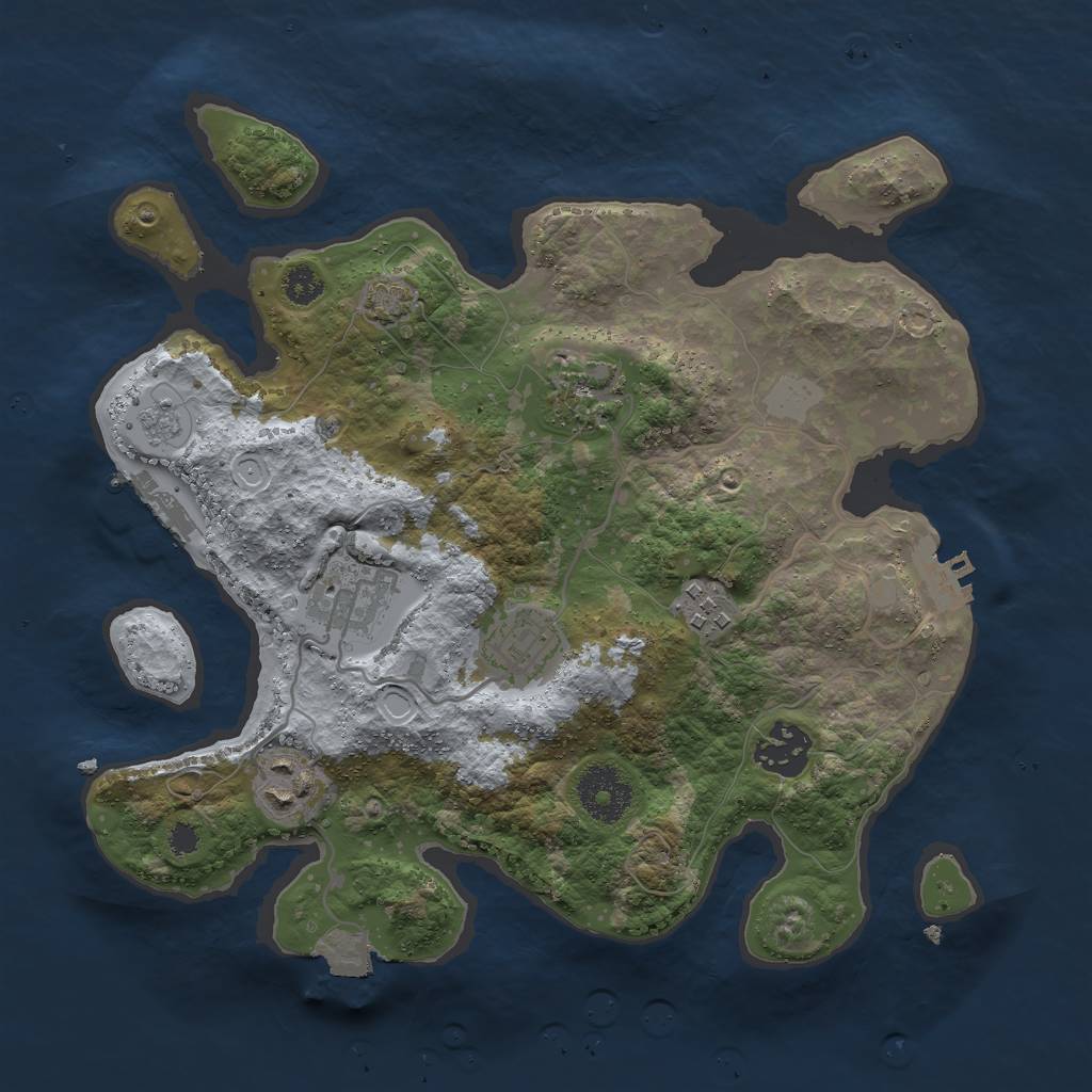 Rust Map: Procedural Map, Size: 3000, Seed: 25194, 13 Monuments