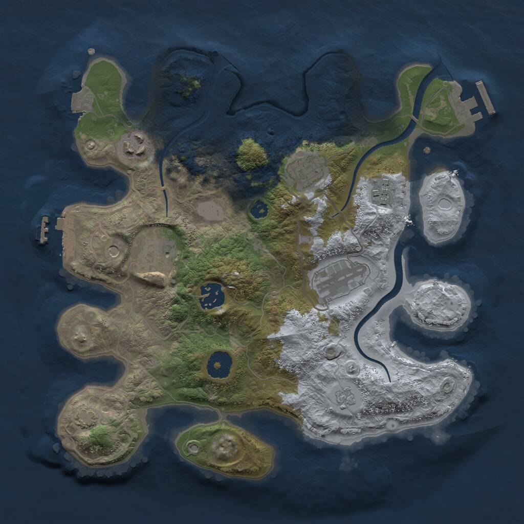 Rust Map: Procedural Map, Size: 3000, Seed: 18062, 12 Monuments