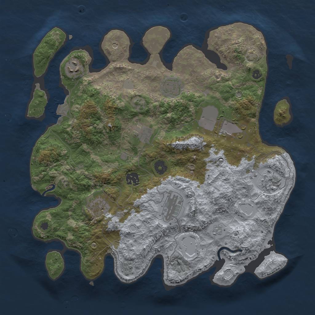 Rust Map: Procedural Map, Size: 3500, Seed: 44947998, 15 Monuments
