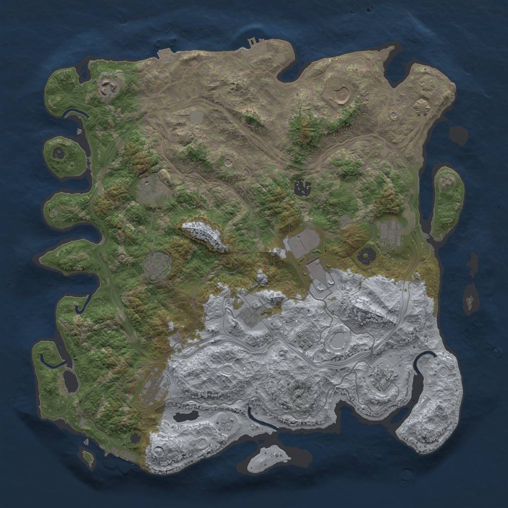 Rust Map: Procedural Map, Size: 4250, Seed: 2130763405, 19 Monuments