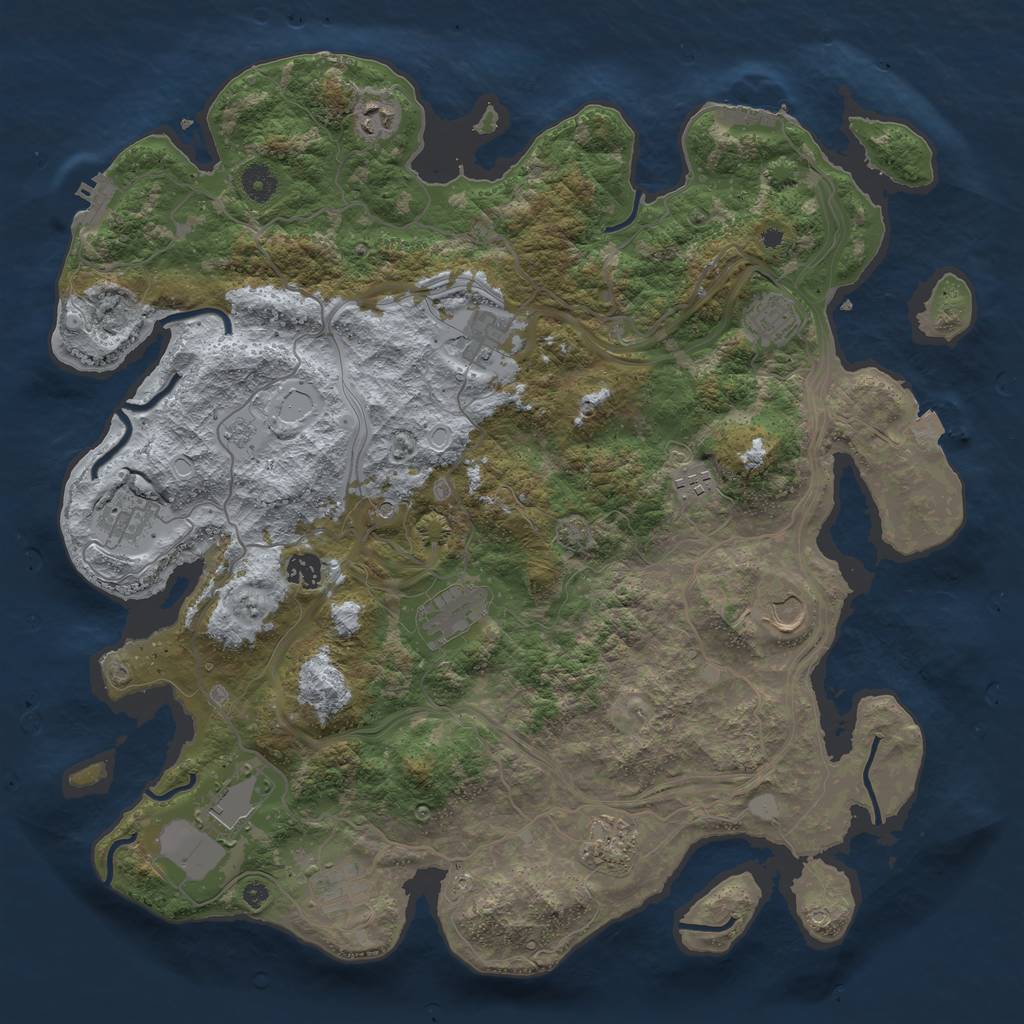 Rust Map: Procedural Map, Size: 4250, Seed: 1378525530, 19 Monuments