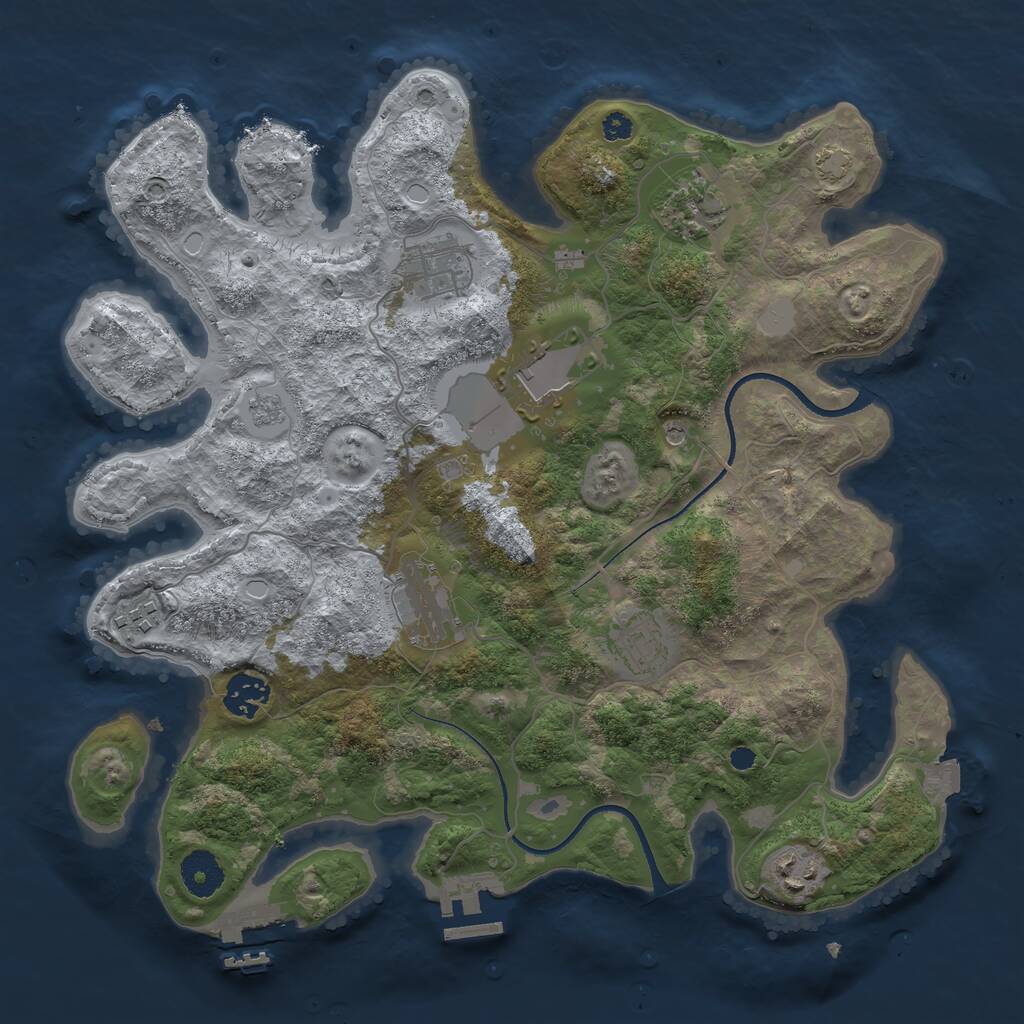 Rust Map: Procedural Map, Size: 3500, Seed: 346436363, 14 Monuments
