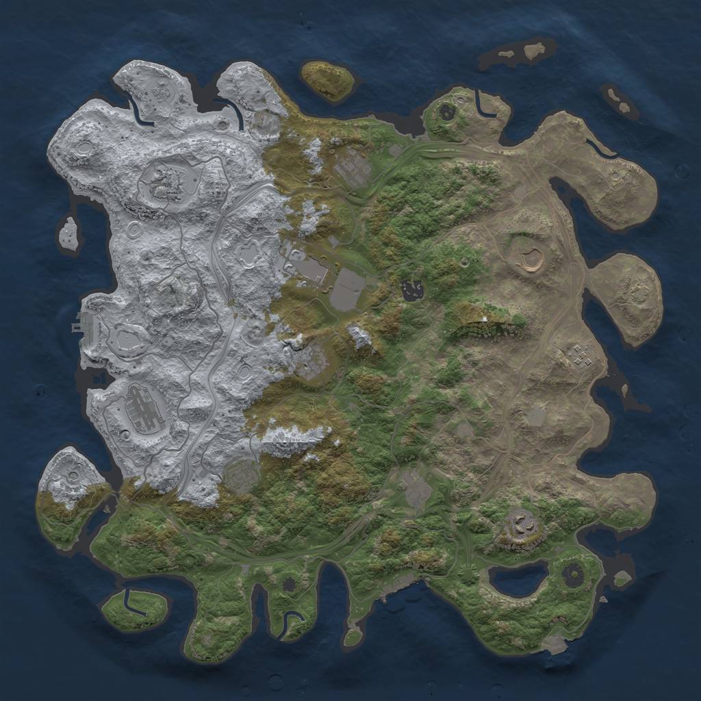 Rust Map: Procedural Map, Size: 4500, Seed: 162201048, 19 Monuments