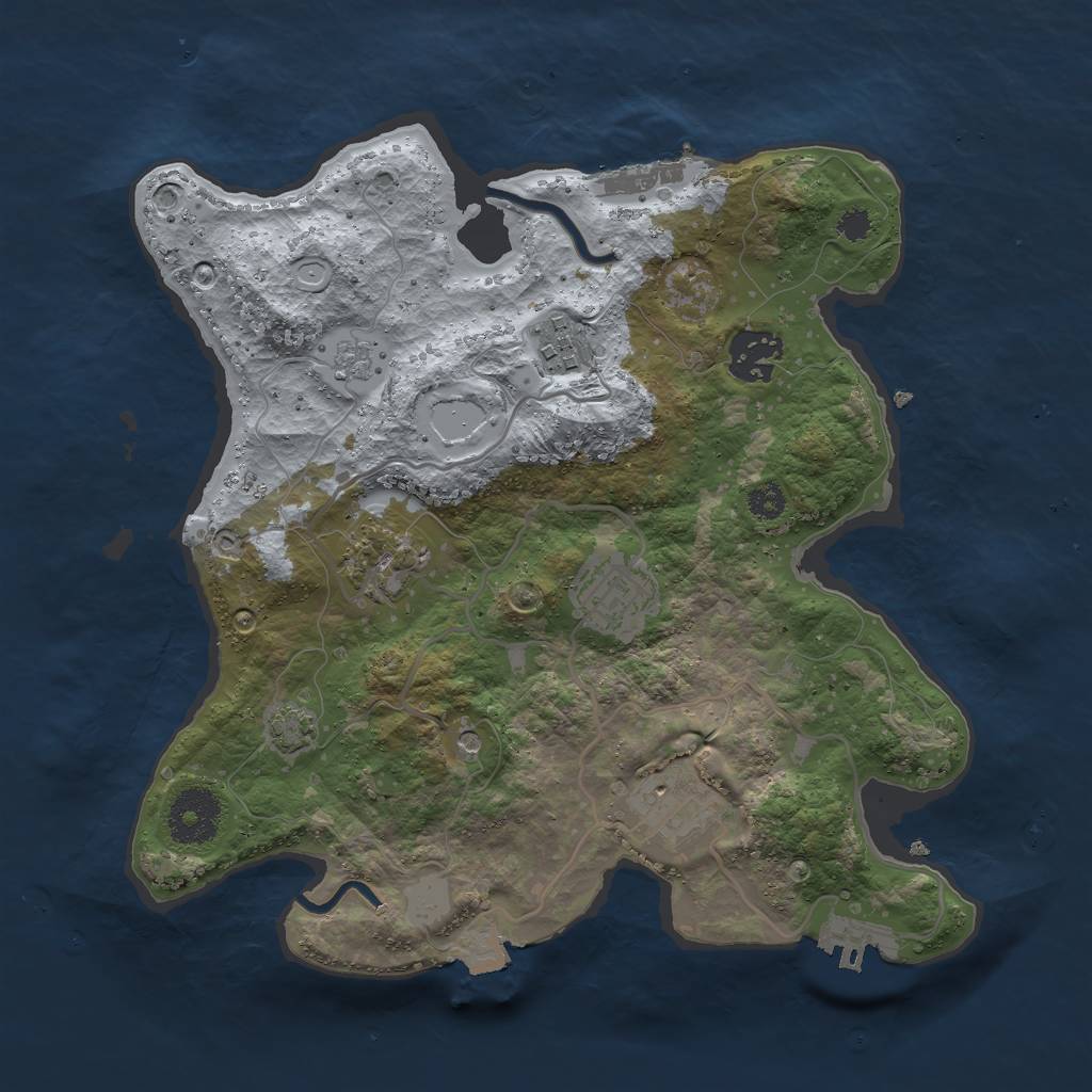 Rust Map: Procedural Map, Size: 3000, Seed: 460501, 13 Monuments