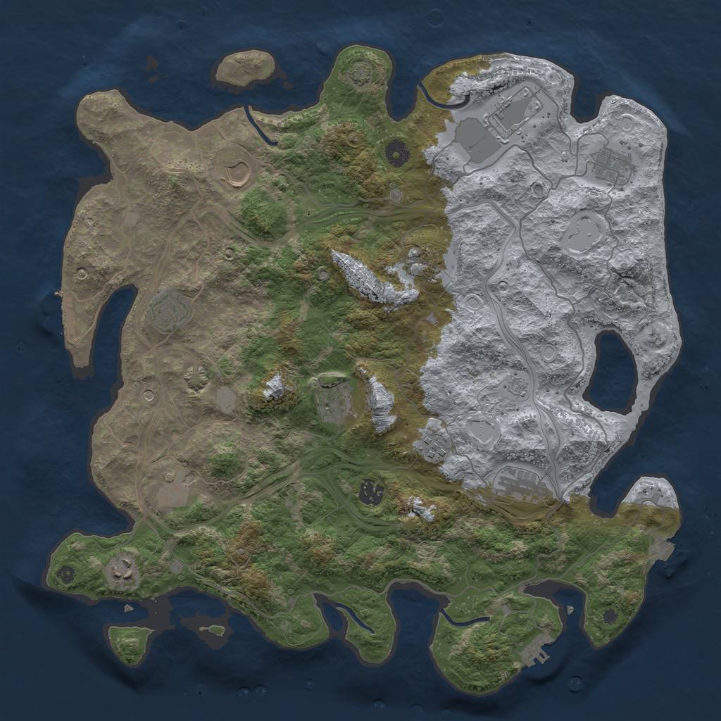 Rust Map: Procedural Map, Size: 4250, Seed: 863504157, 19 Monuments