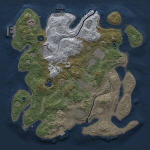 Thumbnail Rust Map: Procedural Map, Size: 3500, Seed: 2144758158, 13 Monuments