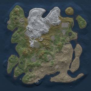 Thumbnail Rust Map: Procedural Map, Size: 3500, Seed: 2144758158, 17 Monuments