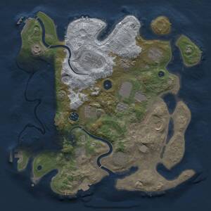 Thumbnail Rust Map: Procedural Map, Size: 3500, Seed: 2144758158, 16 Monuments