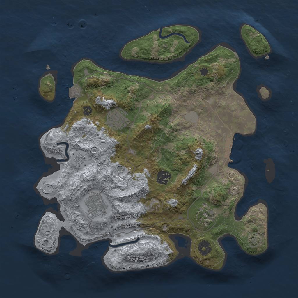 Rust Map: Procedural Map, Size: 3200, Seed: 142904115, 11 Monuments