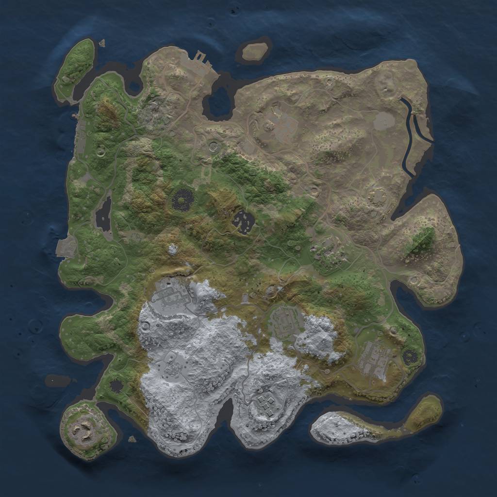 Rust Map: Procedural Map, Size: 3300, Seed: 1500627672, 16 Monuments