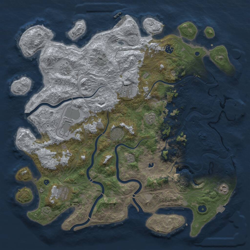 Rust Map: Procedural Map, Size: 4600, Seed: 1818, 14 Monuments