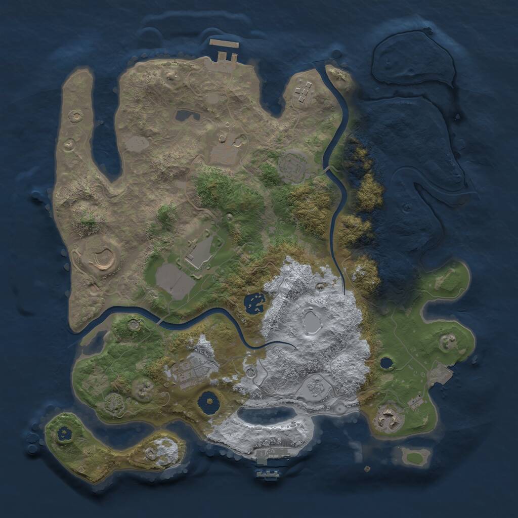 Rust Map: Procedural Map, Size: 3575, Seed: 2126245186, 14 Monuments