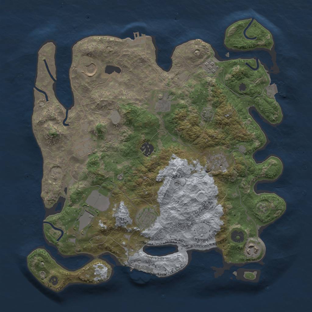 Rust Map: Procedural Map, Size: 3575, Seed: 2126245186, 17 Monuments
