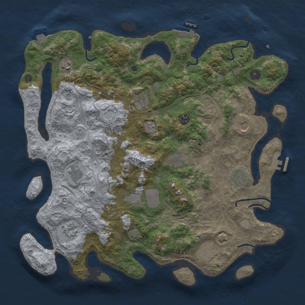 Rust Map: Procedural Map, Size: 4250, Seed: 1259834159, 17 Monuments