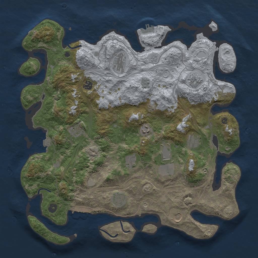 Rust Map: Procedural Map, Size: 4250, Seed: 1125423164, 19 Monuments