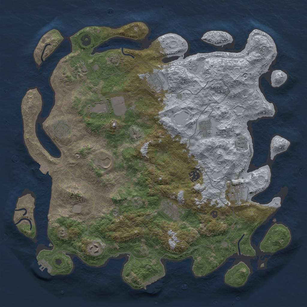 Rust Map: Procedural Map, Size: 4200, Seed: 1608989018, 19 Monuments