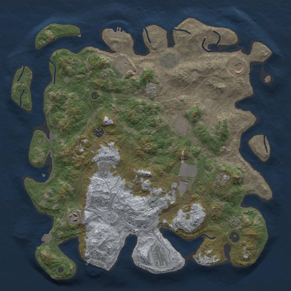 Rust Map: Procedural Map, Size: 4250, Seed: 13946522, 19 Monuments