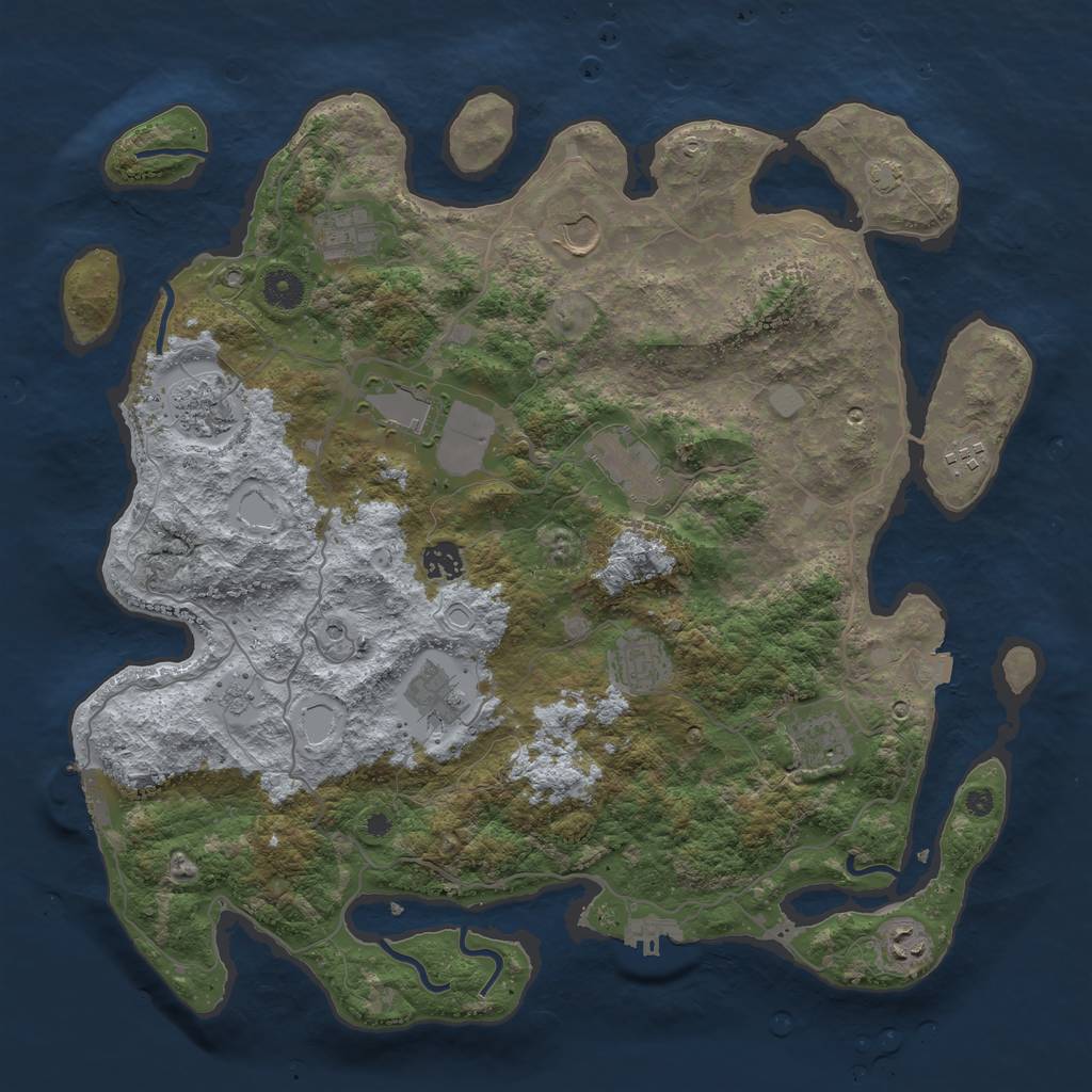 Rust Map: Procedural Map, Size: 4096, Seed: 593421620, 19 Monuments